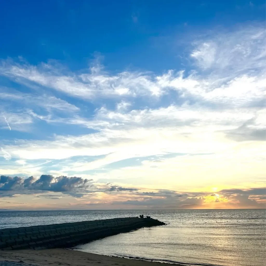 新都志海水浴場で見れる夕日&サンセット